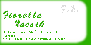 fiorella macsik business card
